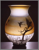 heron vase